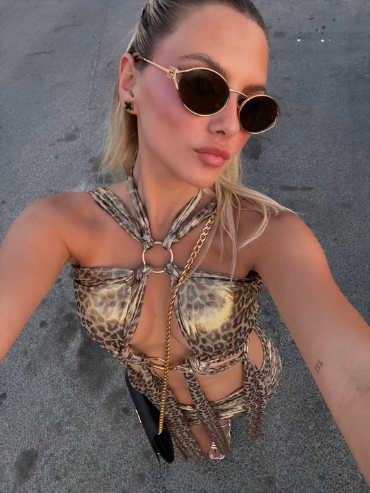 LEOPARD GOLDEN TOP